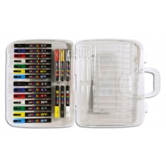 Posca PC-5M Lot de 20 Marqueurs Peinture - Pointe Polyester - Encre Pigmentée à Base d'Eau - Non Permanent - Résistant à la