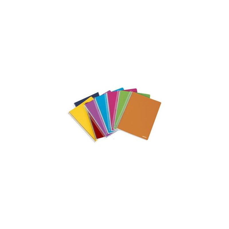LOT de 5 cahiers Ancor Classic Stripes Carnet à spirales ligné horizontal format folio – 80 feuilles 90 g – Couverture