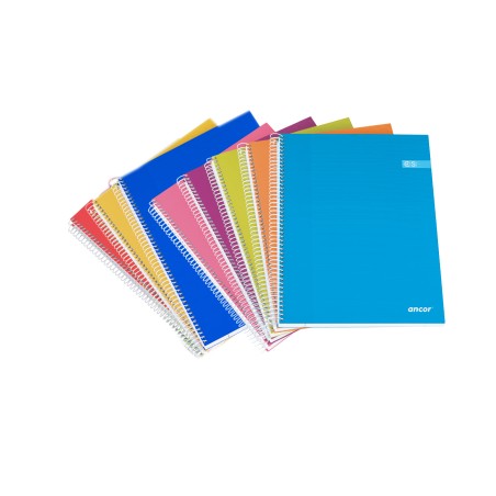 ✅ LOT de 8 Ancor Classic Stripes Folio Size Spiral Notebook Bande horizontale - 80 feuilles 60gr - Couverture ri en stock