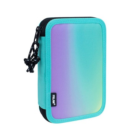 ✅ Trousse à 2 niveaux Milan Sunset avec 2 gommes, taille-crayon, crayon, stylo compact, règle, 12 crayons de c en stock