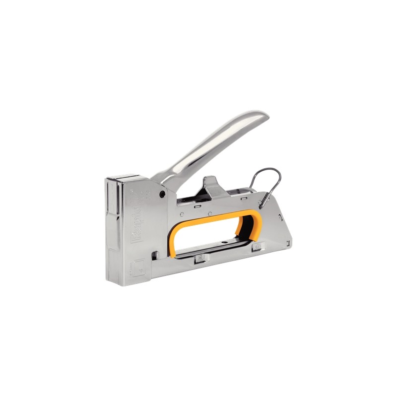 Cloueuse/agrafeuse Rapid PRO R23E - Pour agrafes n° 13/4-8 mm - Sans recul - Fonction de verrouillage - Couleur chrome