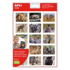 ✅ LOT de 5 Apli Autocollants Réalistes Animaux dans leur Habitat - 30 Autocollants Rectangulaires à Thème par en stock