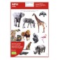 LOT de 5 Apli Thematic Gomets Animaux réalistes de la savane - 24 Gomets - Adhésif amovible - Développé avec des éducateurs