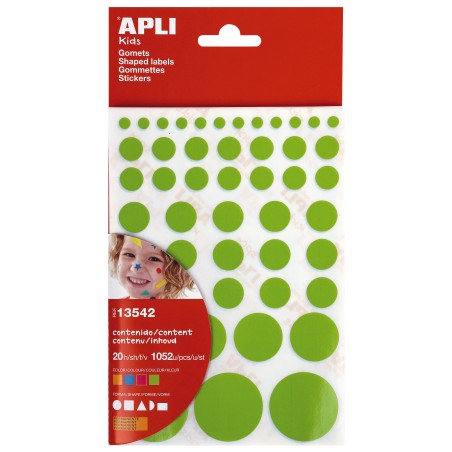 ✅ LOT de 10 Adhésif permanent Apli Gomets - 1052 autocollants par sachet - Développement des capacités créat en stock