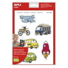 ✅ LOT de 5 Apli Transport Theme Stickers xL - 24 Stickers sur 2 Feuilles A4 - Illustrations Moyens de Transport en stock