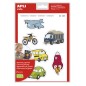 LOT de 5 Apli Transport Theme Stickers xL - 24 Stickers sur 2 Feuilles A4 - Illustrations Moyens de Transport - Adhésif