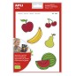 LOT de 5 Apli Fruit Theme Stickers xL - 22 Stickers sur 2 Feuilles A4 - Développé avec des éducateurs - Adhésif Amovible - Sûr