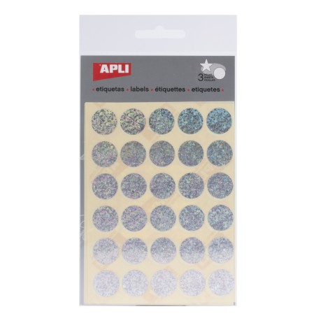 ✅ LOT de 10 Apli Stickers Ronds Holographiques Ø 20mm - Adhésif Permanent - 90 Stickers sur 3 Feuilles - Déve en stock