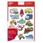 LOT de 5 Apli Transportation Theme Stickers - 180 Stickers sur 12 Feuilles - Adhésif Amovible - Idéal pour Apprendre - Conforme