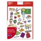 LOT de 5 École thématique Apli Gomets - 312 unités - Adhésif amovible - Illustrations pédagogiques - Format idéal pour les