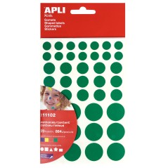 ✅ LOT de 10 Autocollants adhésifs amovibles Apli - 864 autocollants par sac - Différentes couleurs, formes et en stock
