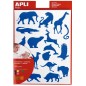 LOT de 10 Apli Gomets Wild Animals - 204 unités par sac - Formes d'éléphant, de tigre, de girafe et plus - Adhésif à base d'eau