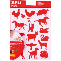 ✅ LOT de 10 Apli Sachet d'Autocollants Adhésifs Permanents en Forme d'Animaux de la Ferme - 204 Autocollants pa en stock