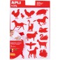 LOT de 10 Apli Sachet d'Autocollants Adhésifs Permanents en Forme d'Animaux de la Ferme - 204 Autocollants par Sachet