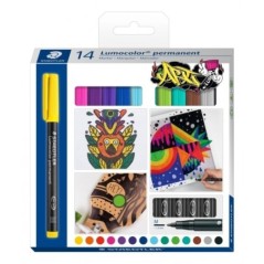 ✅ Staedtler Lot de 14 marqueurs permanents couleur Surtido en stock