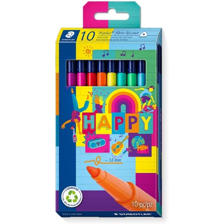✅ Staedtler TriplusColor323 Lot de 10 marqueurs couleur en stock