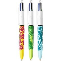 stylos bille motifs tropicaux colorés