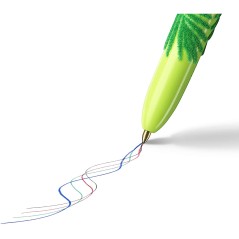 stylo vert feuille encre multicolore
