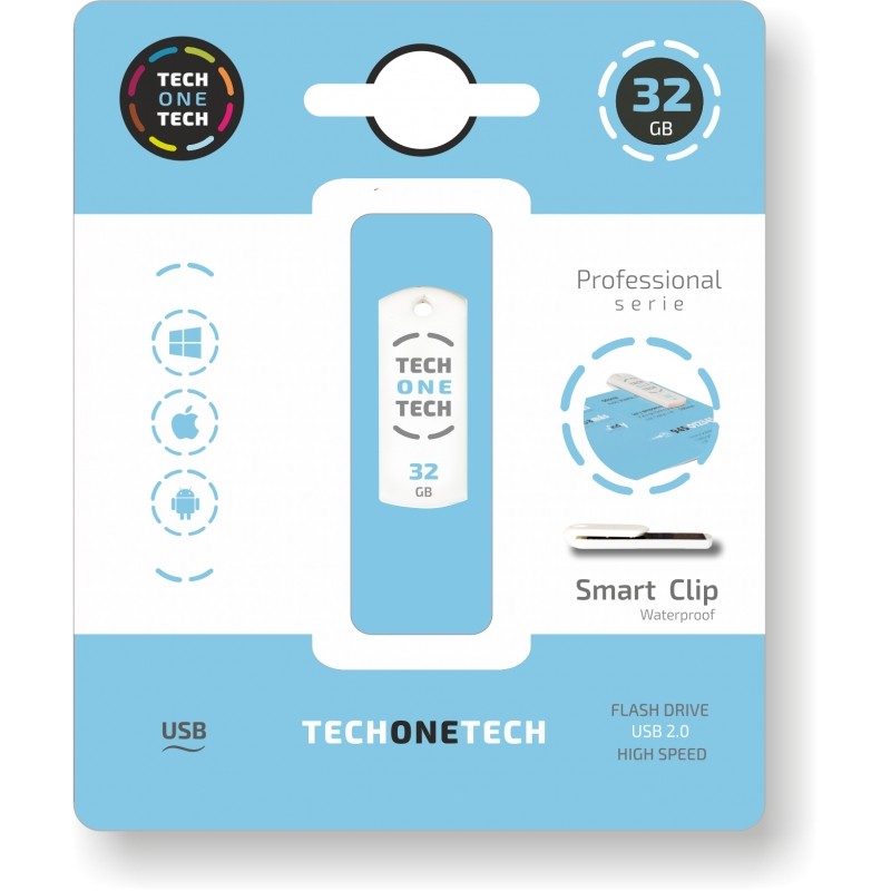 Clé USB TechOneTech Pro Smart Clip USB 2.0 32GB Clé USB TechOneTech Pro Smart Clip USB 2.0 32GB