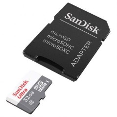 Carte SanDisk Ultra microSDHC 32 Go UHS-I U1 Classe 10 100 Mo/s + adap