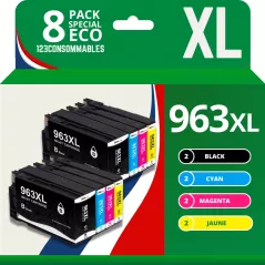 Pack 8 cartouches compatible avec HP 963XL