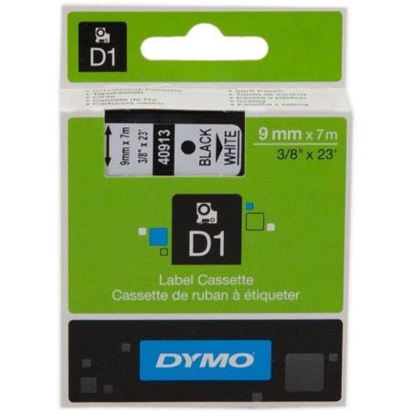 ✅ DYMO S0720680 (40913/41913) Ruban Noir sur blanc couleur Noir/blanc en stock