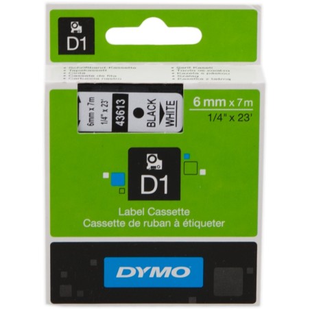 ✅ DYMO S0720780 (43613) Ruban Noir sur blanc couleur Noir/blanc en stock