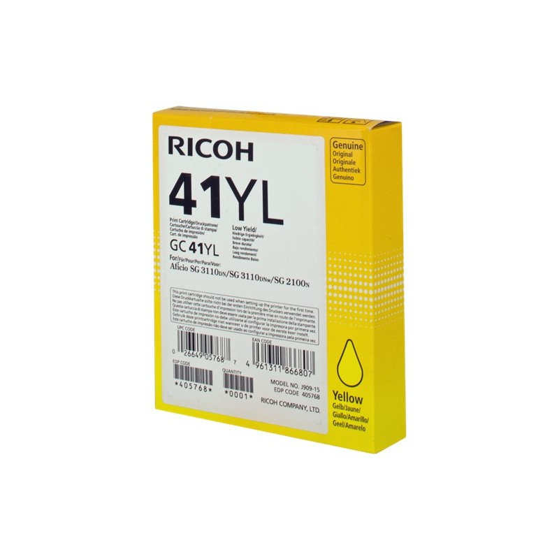 Ricoh cartouche gel encre GC-41YL jaune