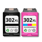 Pack 123CONSOMMABLES compatible HP 302 XL noir et couleur Pack 123CONSOMMABLES compatible HP 302 XL noir et couleur