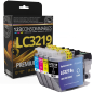Pack 123CONSOMMABLES compatible BROTHER LC3219 XL, 4 cartouches