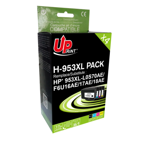 ✅ Pack UPrint compatible HP 953 XL, 4 cartouches couleur pack en stock