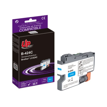 ✅ Cartouche encre UPrint compatible BROTHER LC424C cyan couleur cyan en stock