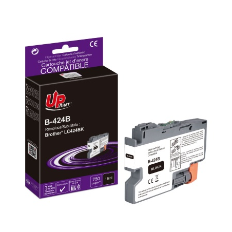 ✅ Cartouche encre UPrint compatible BROTHER LC424BK noir couleur Noir en stock