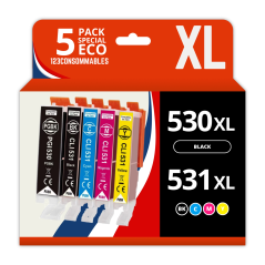 ✅ Pack 5 cartouches compatibles Canon PGI530/CLI531 couleur pack en stock