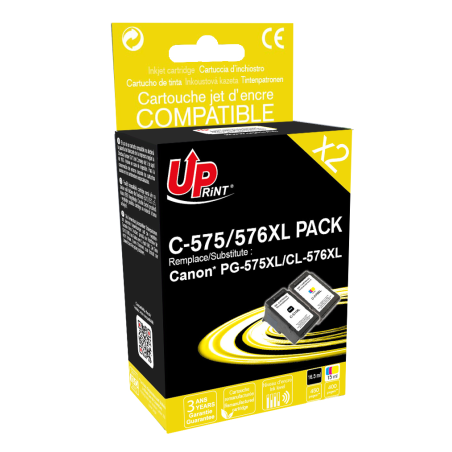 ✅ Pack UPrint compatible CANON PG-575XL/CL-576XL, 2 cartouches couleur pack en stock