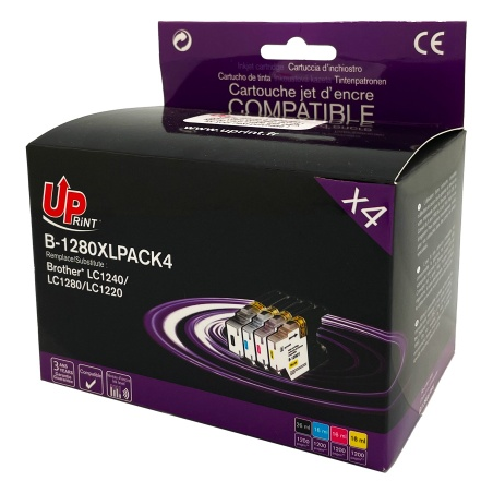 ✅ Pack UPRINT compatible BROTHER LC-1280 4 cartouches couleur pack en stock
