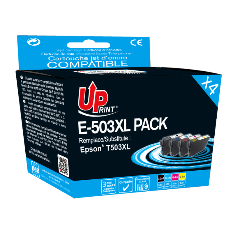Pack UPrint compatible EPSON 503 XL, 4 cartouches