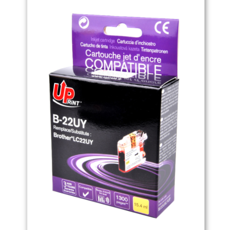 ✅ Cartouche encre UPrint compatible BROTHER LC-22UY jaune couleur jaune en stock