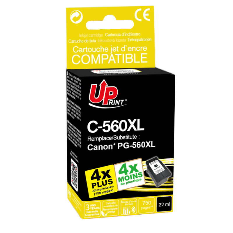 Cartouche encre UPrint compatible CANON PG-560 XL noir Cartouche encre UPrint compatible CANON PG-560 XL noir