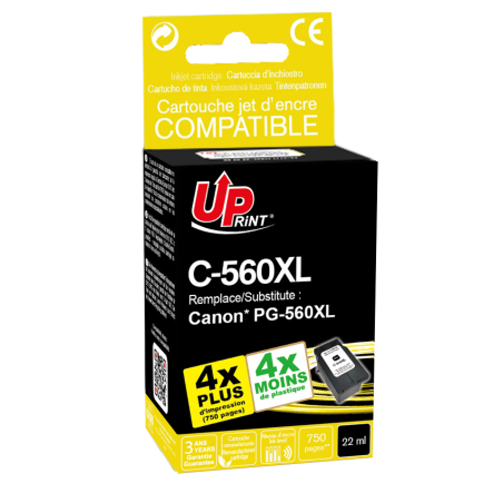 ✅ Cartouche encre UPrint compatible CANON PG-560 XL noir couleur Noir en stock