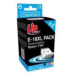 ✅ Pack UPrint 4 cartouches compatible EPSON T18XL couleur pack en stock