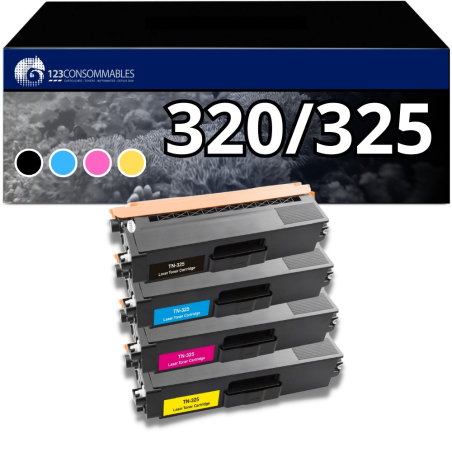 ✅ Pack 4 Toners compatible BROTHER TN-325 couleur pack en stock