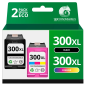 Pack compatible 2 cartouches HP 300 XL noir et couleur Pack compatible 2 cartouches HP 300 XL noir et couleur