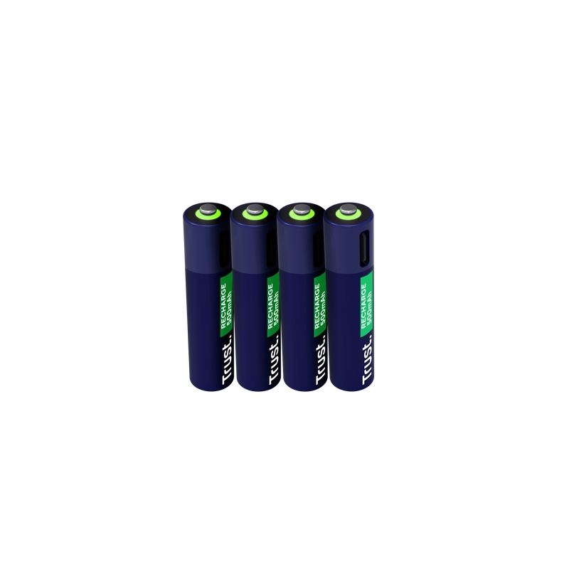 Pack de 4 piles rechargeables Trust 500 mAh AAA