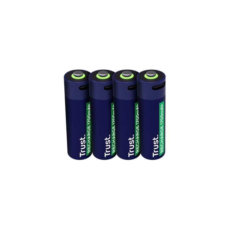 Pack de 4 piles rechargeables Trust 1700 mAh AA