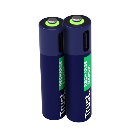 ✅ Pack de 2 piles rechargeables Trust 500 mAh AAA couleur bleu en stock