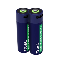 ✅ Pack de 2 piles rechargeables AA 1700 mAh couleur bleu en stock