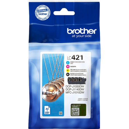 ✅ Brother LC-421 (LC421VAL) Multipack Noir / Cyan / Magenta / Jaune couleur pack en stock