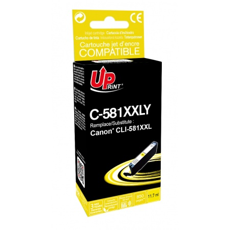 ✅ Cartouche encre UPrint compatible CANON CLI-581 XXL Y Jaune couleur jaune en stock