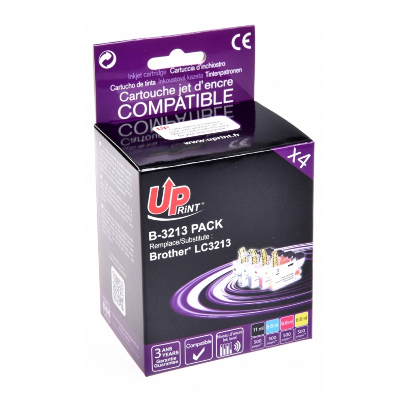 Pack UPrint compatible BROTHER LC-3213, 4 cartouches